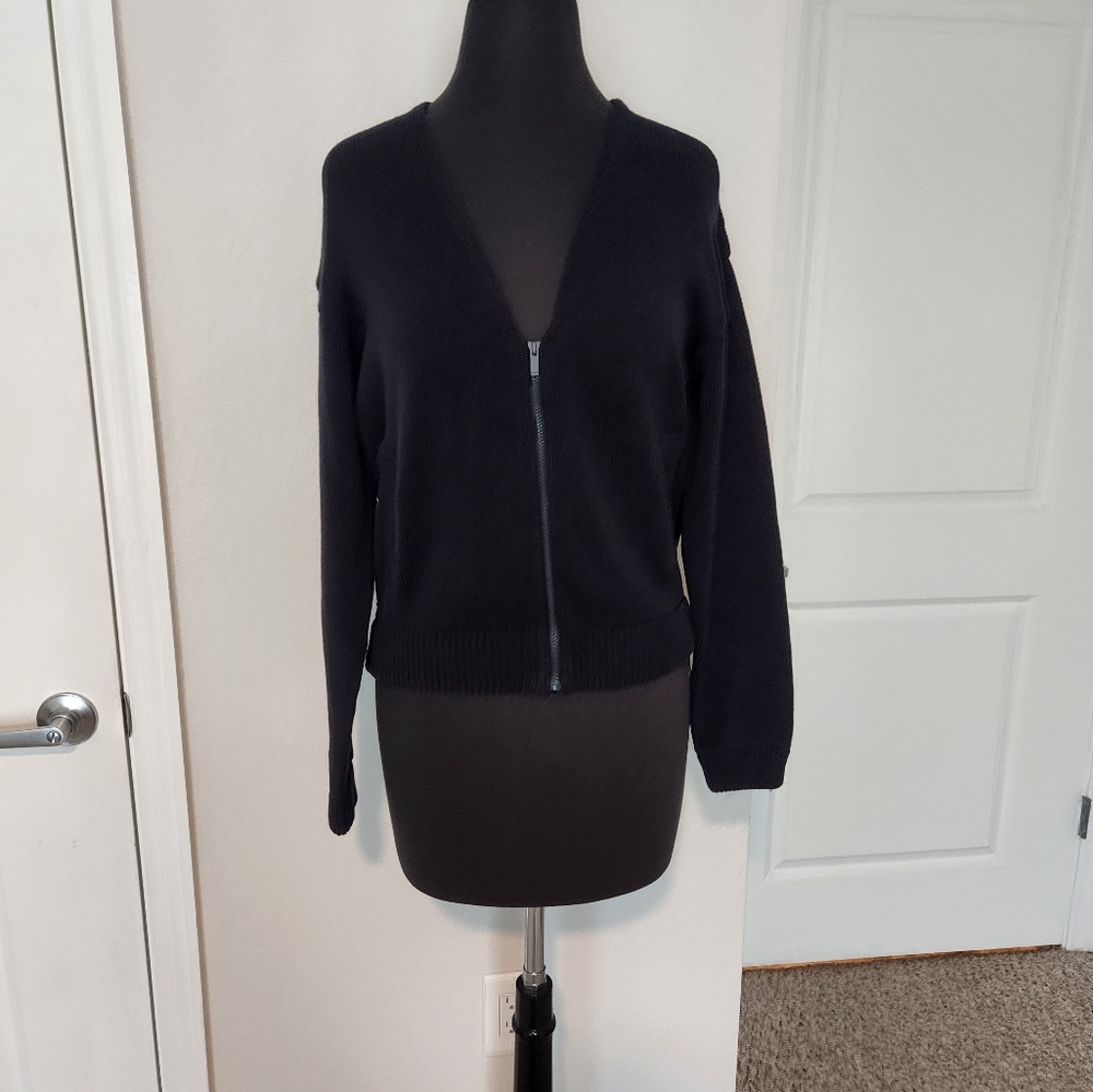 Max Mara Women's Black Zip-Up Sweater